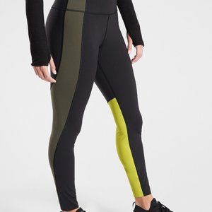 Athleta Asym Colorblock Tights in Plush Supersonic